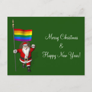 Cartão Postal De Festividades Gay Santa Claus Suporta Direitos Iguais