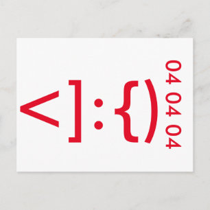 Cartão Postal De Festividades Geeky Santa Claus Emoticon Christmas