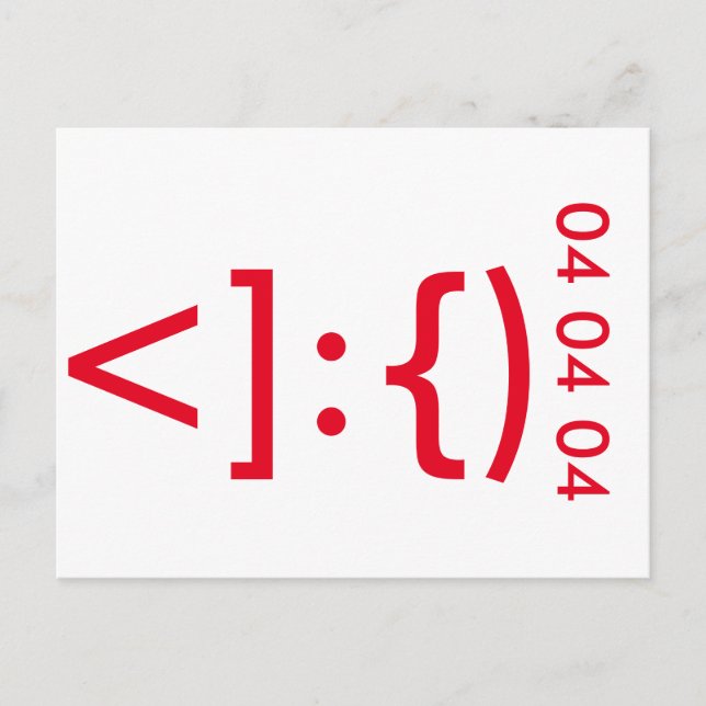 Cartão Postal De Festividades Geeky Santa Claus Emoticon Christmas (Frente)