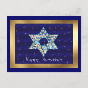 Cartão Postal De Festividades Gem decorated Star of David