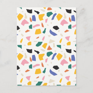 Cartão Postal De Festividades Geométrico colorido minimalista