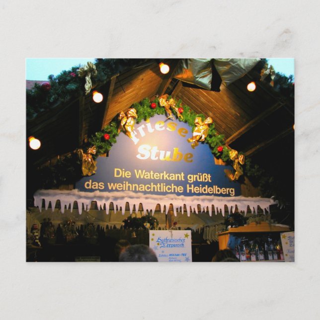 Cartão Postal De Festividades German Christmas, Festive Christmas market stube (Frente)