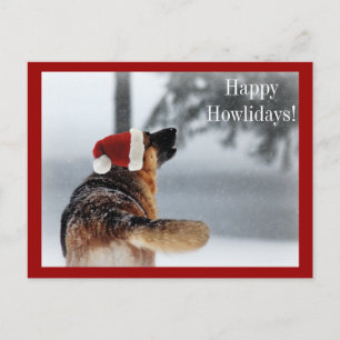 Cartão Postal De Festividades German shepherd de Férias
