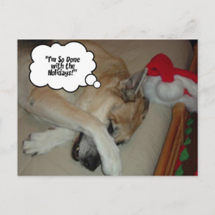 Cartão Postal De Festividades German shepherd de Natal