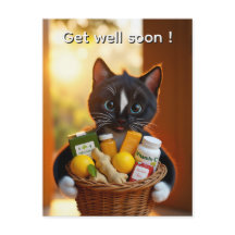 Get Well Soon Card | Cute Cat Gift Basket