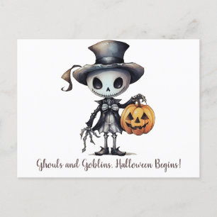 Cartão Postal De Festividades Ghouls e Goblins, Halloween Começa o Halloween