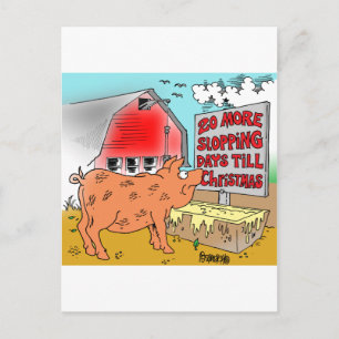 CARTÃO POSTAL DE FESTIVIDADES GIFTWARE DE PIG/CARTOON DE NATAL