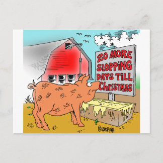 CARTÃO POSTAL DE FESTIVIDADES GIFTWARE DOS DESENHOS ANIMADOS DO PORCO/NATAL