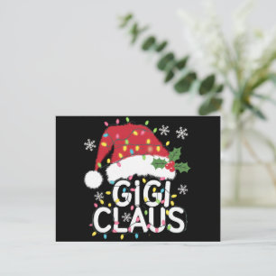 Cartão Postal De Festividades Gigi Claus Natal Luz a Família Pajama Corresponden