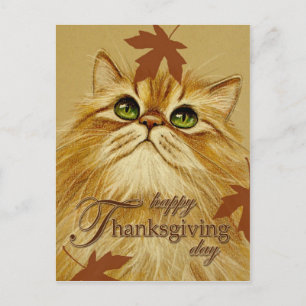 Cartão Postal De Festividades Ginger Cat & Leaves - Postcard