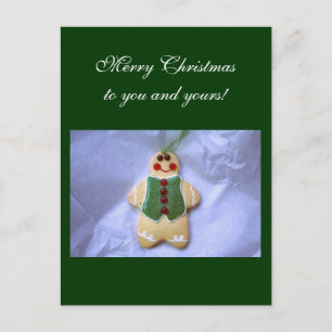 Cartão Postal De Festividades Gingerbird Man