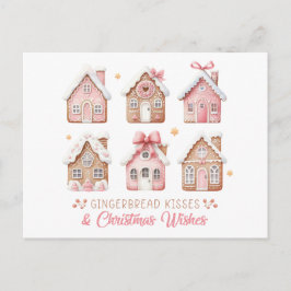 Cartão Postal De Festividades Gingerbread Houses Christmas Postcard