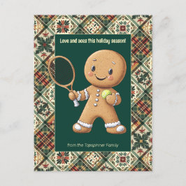 Cartão Postal De Festividades Gingerpão Tênis Grand Slam 🎾 🎄 texto personaliza