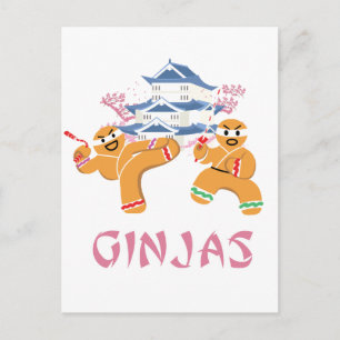 Cartão Postal De Festividades Ginjas Ninjas Christmas Ninja Gingerbread