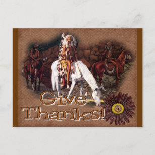 Cartão Postal De Festividades give thanks indian