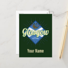 Cartão Postal De Festividades Glasgow UK City Scotland Retro Bagpipe Vintage