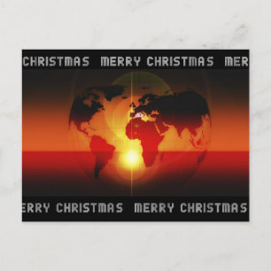Cartão Postal De Festividades Globo Digital Feliz Natal Laranja