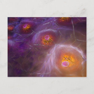 Cartão Postal De Festividades Glowing Cellular Network Abstract Art