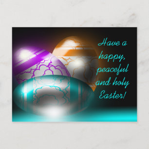 Cartão Postal De Festividades Glowing Easter Eggs Postcard