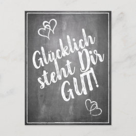 Cartão Postal De Festividades Glücklich, Dir, instinto! - im Kreidetafelstil