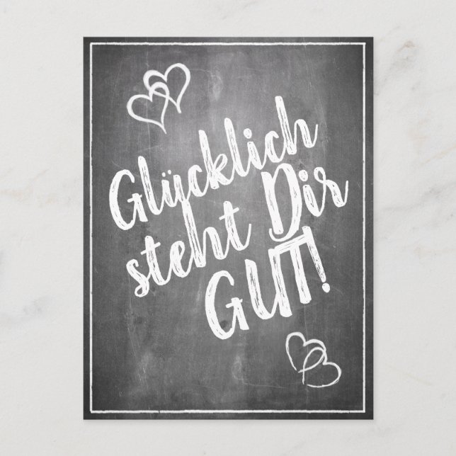Cartão Postal De Festividades Glücklich, Dir, instinto! - im Kreidetafelstil (Frente)