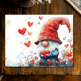 Cartão Postal De Festividades Gnome do Dia dos Namorados