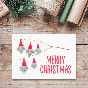 Cartão Postal De Festividades Gnomo de Natal Artesanal – Saudações Festivas Acon