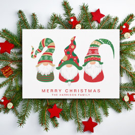 Cartão Postal De Festividades Gnomos Cons Felizes Natal