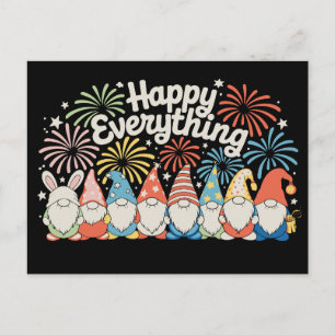 Cartão Postal De Festividades Gnomos Felizes Tudo Ano Todo Feriado