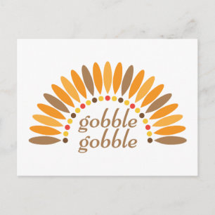 Cartão Postal De Festividades Gobble Gobble - Ação de Graças