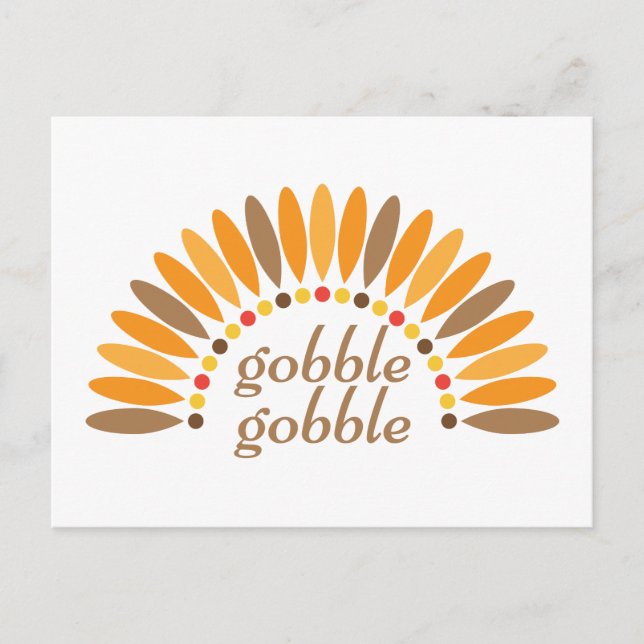 Cartão Postal De Festividades Gobble Gobble - Ação de Graças (Frente)
