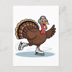 Cartão Postal De Festividades Gobbler de Ação de Graças de Ice na Turquia