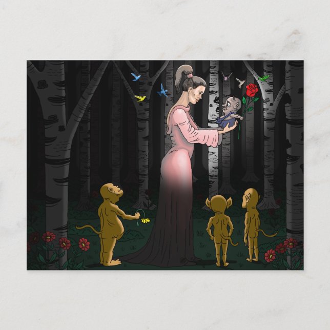 Cartão Postal De Festividades Goblin Love Dia de os namorados (Frente)