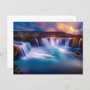 Cartão Postal De Festividades GodafosWaterfall Islândia 