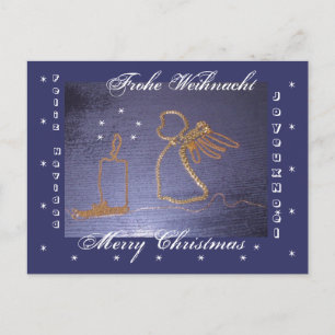 Cartão Postal De Festividades Gold - Engel Postkarte 4 sprach.