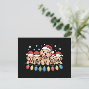 Cartão Postal De Festividades Golden Retriever Engraçado Cachorro de Natal 