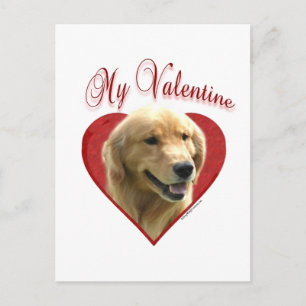 Cartão Postal De Festividades Golden retriever meus namorados
