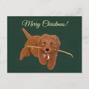 Cartão Postal De Festividades Goldie Doodle