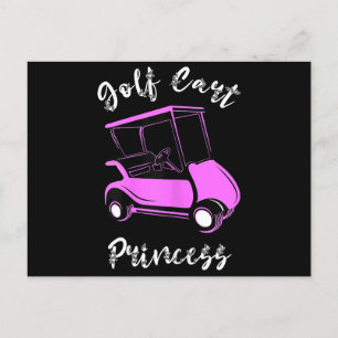 Cartão Postal De Festividades Golf Cart Princesa Golf Carrinho Douradas