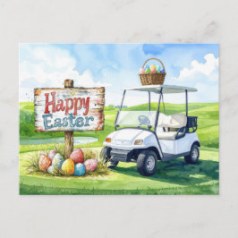 Cartão Postal De Festividades Golf Easter Holiday on putting green