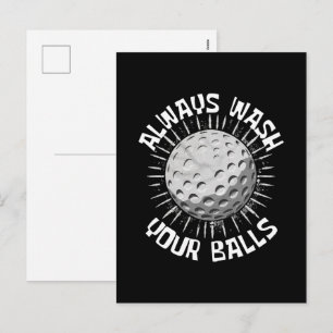 Cartão Postal De Festividades Golfe engraçado