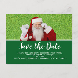 Cartão Postal De Festividades Golfe salve o encontro com Papai Noel para o Natal