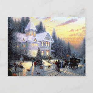 Cartão Postal De Festividades Gorgeous Old Fashioned Christmas Scene
