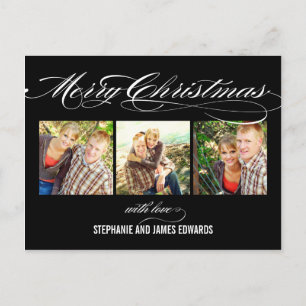 Cartão Postal De Festividades Gorgeous Script Christmas Photo Card