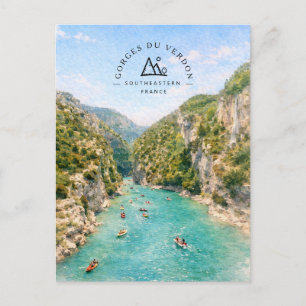 Cartão Postal De Festividades Gorges Du Verdon   Sudeste da França Aquarela