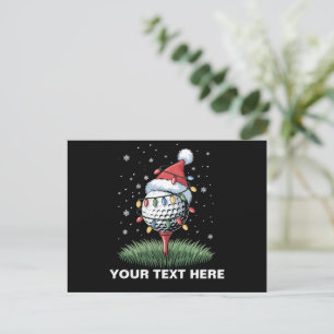 Cartão Postal De Festividades Gorro de Papai Noel em Árvore de Natal com Bolas d
