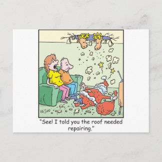 Cartão Postal De Festividades Gotas do papai noel dos desenhos animados do Natal