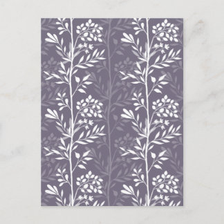 Cartão Postal De Festividades Graceful Floral Silhouette Lavender Purple Minimal