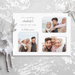 Cartão Postal De Festividades Grade Dimensionável de 3 Fotos de Feriado Único Mo<br><div class="desc">Design moderno minimalista único com três recortes de fotos com cantos arredondados e efeito de sombra com "É a época mais maravilhosa do ano!" campos de texto editáveis.</div>