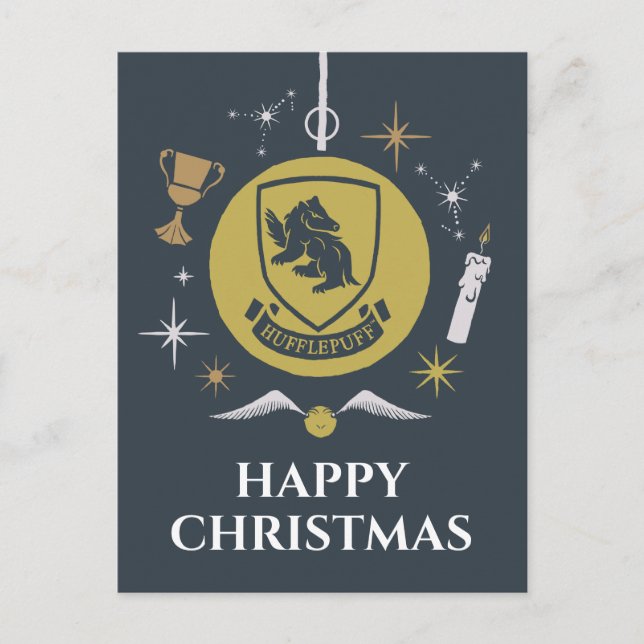 Cartão Postal De Festividades Gráfico de bolinhos de Natal HUFFLEPUFF™ (Frente)